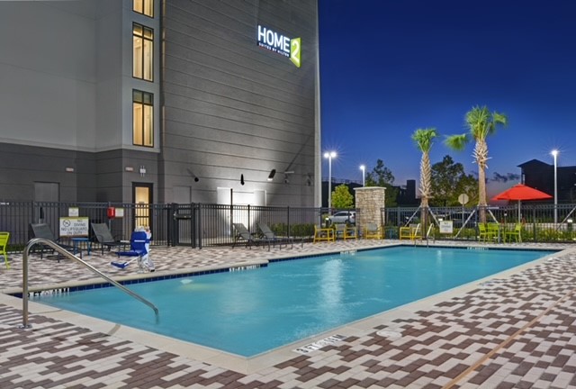 outdoor pool at home2 suites by hilton in melbourne viera florida