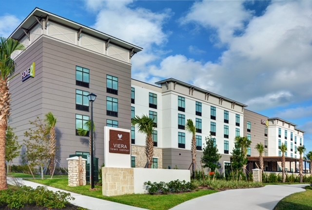 exterior of home2 suites by hilton in melbourne viera florida